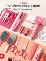 Kids Make Up Toys Simulation Haircut Kit Children's Hair dryer Role Playing Game Educational Toys For Girls Pretend Play Gifts 3