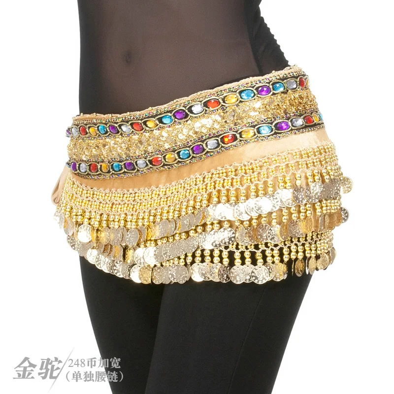 Dancer Color Diamond belly dance Waist Chain girl Indian dance Performance Costume Waist Scarf Belt top danse orientale