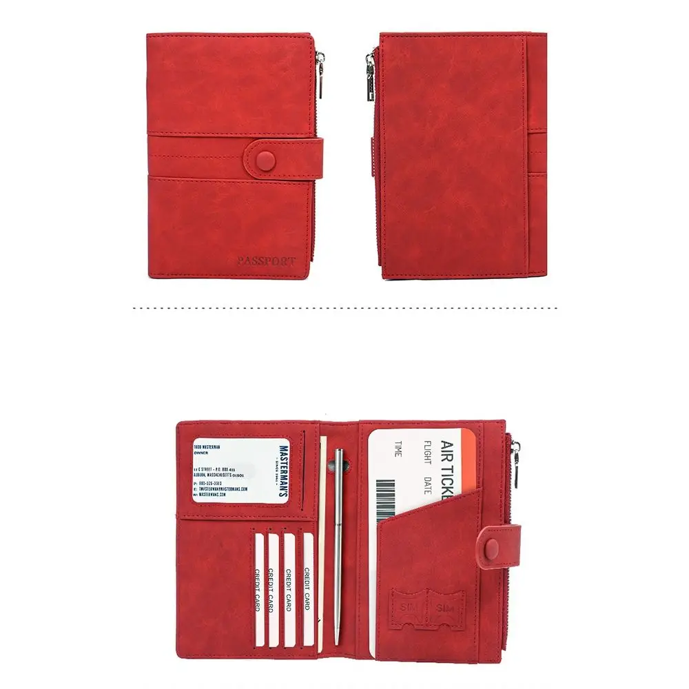 RFID Anti-Theft PU Passport Bag Card Holder Passport Cover Passport Clip Airplane Check-in Card Case Travel Wallet view 3