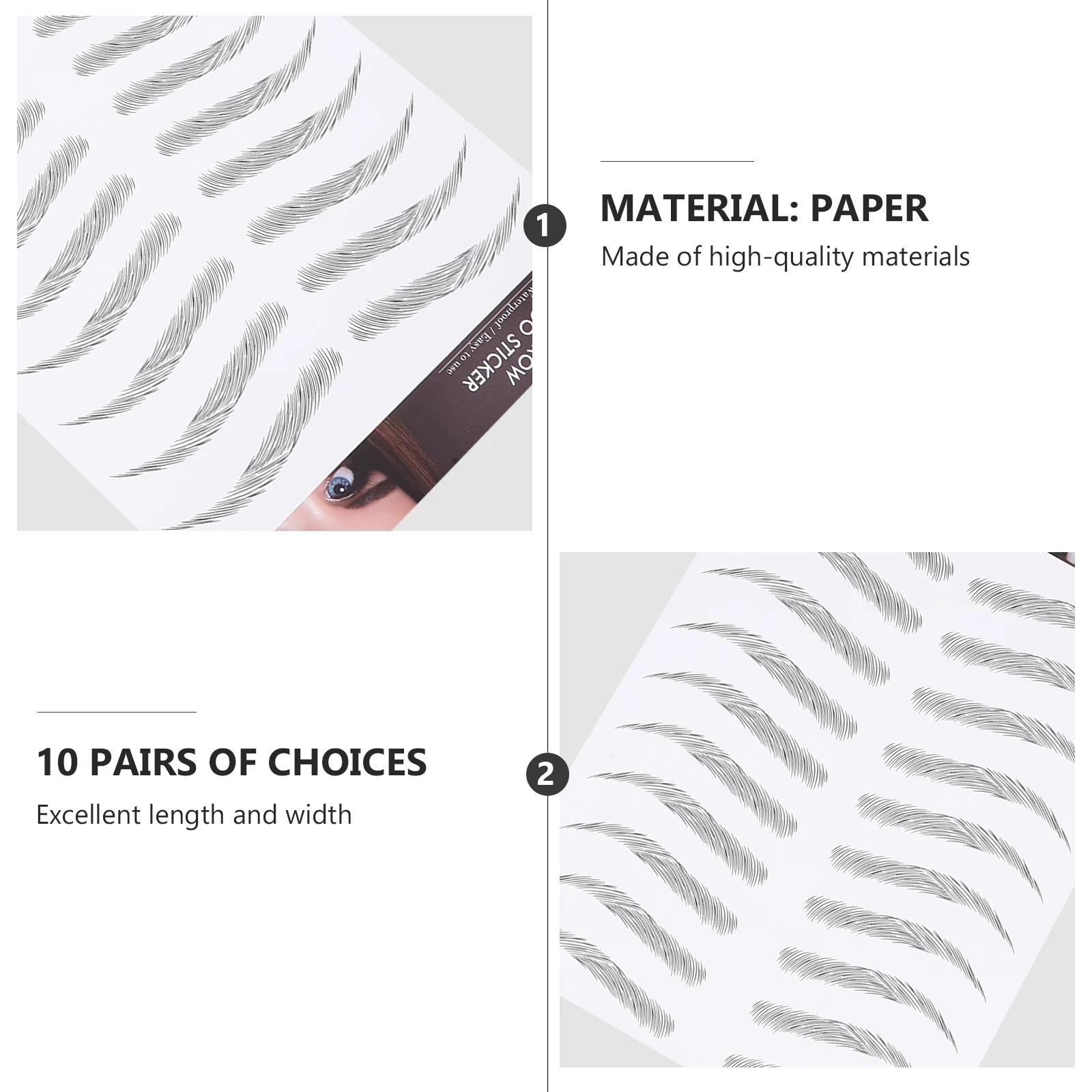 

12 Sheets Waterproof Eyebrow Stickers False Eyebrows Hair Transfer Disposable Stencils Long Lasting Easy Use ArtificialEyebrow