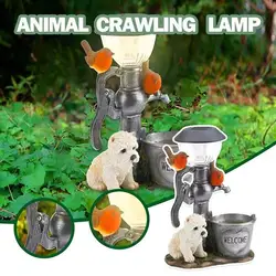 Solar Lamp voor Kat en Hond, Hond, Konijn Creativiteit, Standbeeld VensterDier Licht Decoratie Klimmen Decor, Tuin, Thuis Kamer, S0E5