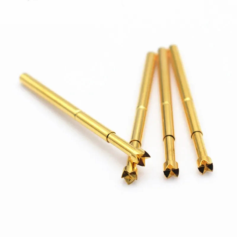 100PCS/bag Gold-plated Spring Test Pin PA125-Q2 Four Claw Plum Blossom Head 2.02MM Outer Diameter 33.35mm Length PCB Probe