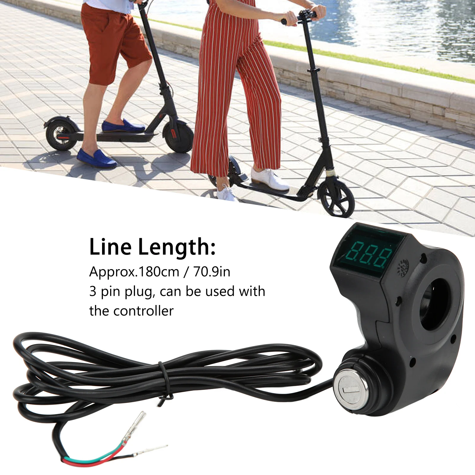 Electric Scooter Ignition Lock One Button Start Electric Scooter Digital Display  with 2 Keys for 10inch Electric Scooter