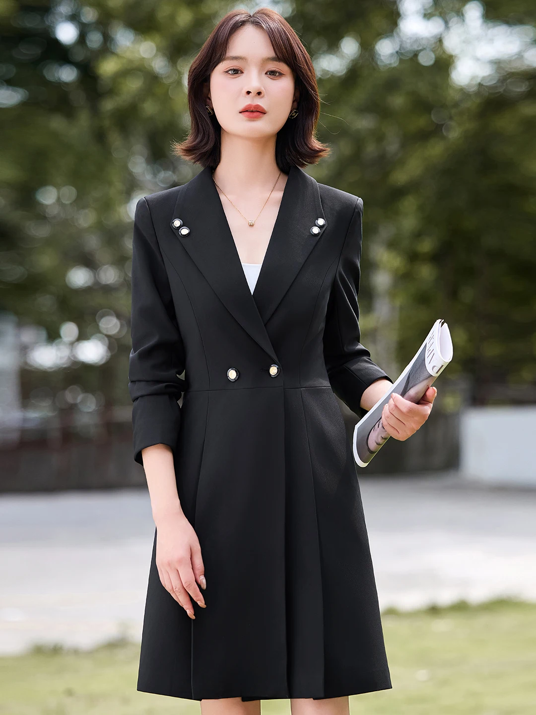 

Новая модная женская деловая одежда Ele Profional: приталенный корейский стиль для офиса и бизнеса, весна-осень