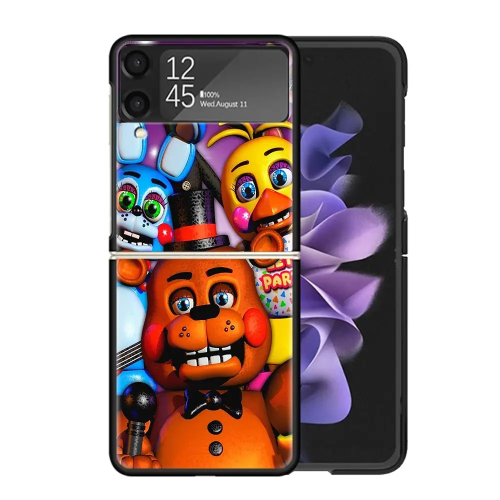 Five-Nights-At-Freddys Clear Phone Case For Samsung Z Flip 5 4 3 Galaxy ZFlip 6 5G Shockproof Hard Print Cover TPU PC Coque