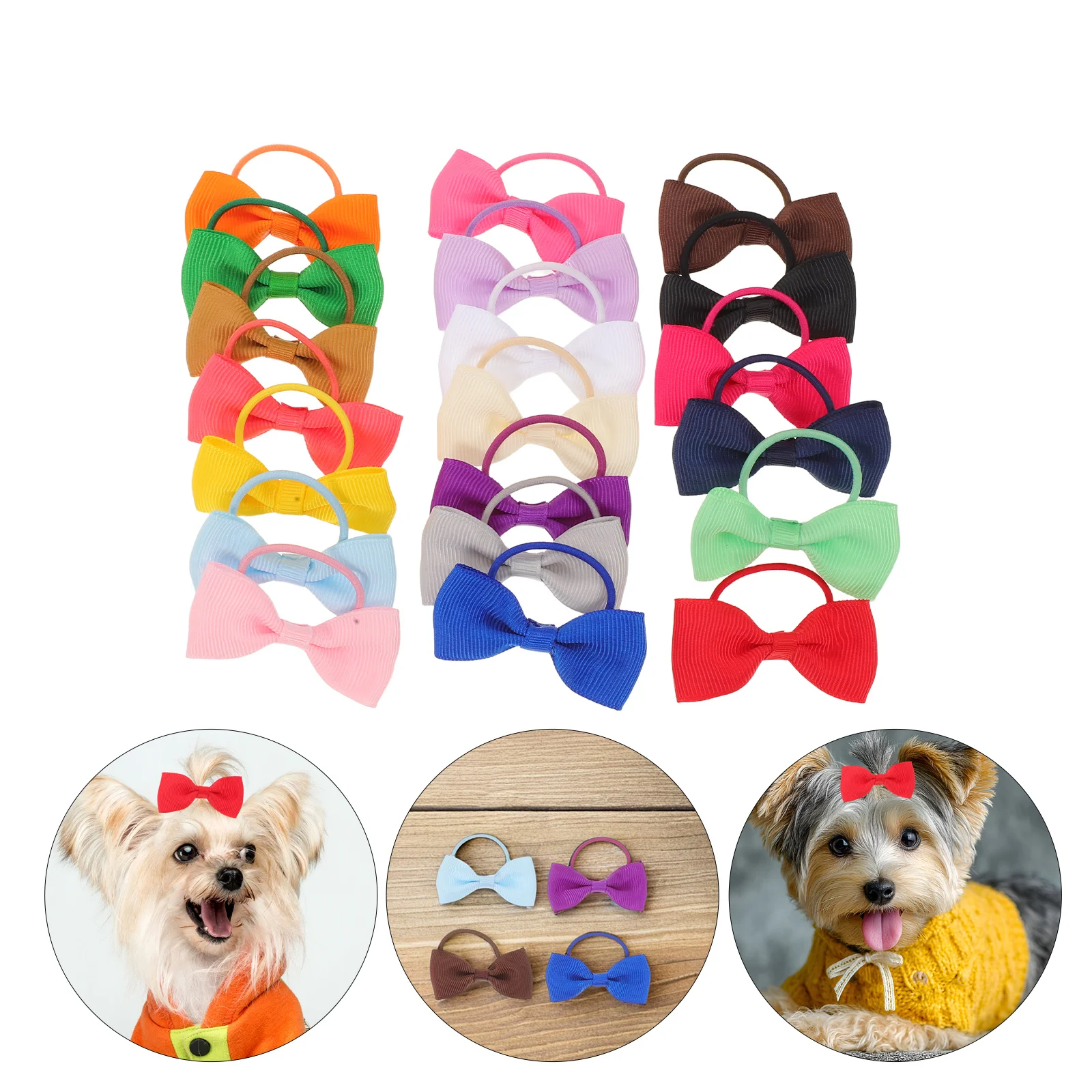 

40pcs Dog Hair For Small Dogs Cute Pet Bowknot Accessories Puppy Yorkie Hair Bands Colorful Grooming Bows Multicolor Bowtie