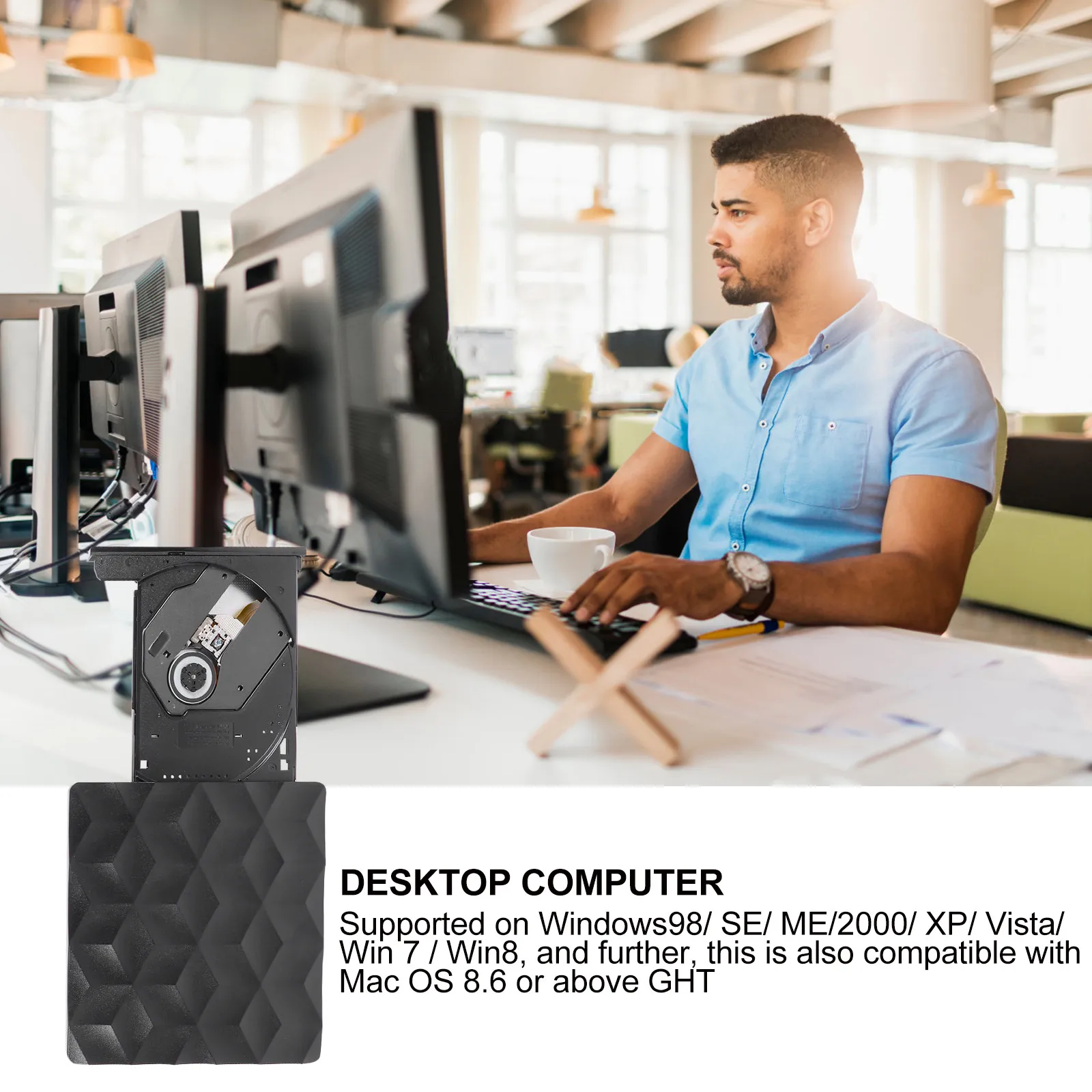 USB 3.0 Type-C External Dvd Burner Portable Dvd Player Drive Compatible with Laptop Desktop Vista 7 8 8.6 and Later