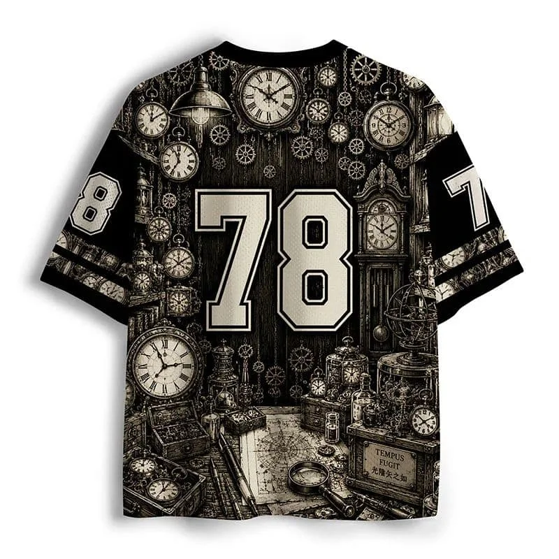 2026 Popular V-neck Mesh T-shirt with Fun Printed Short Sleeved T-shirt, Retro Streetwear, Loose Oversized Sports Mesh T-shirt