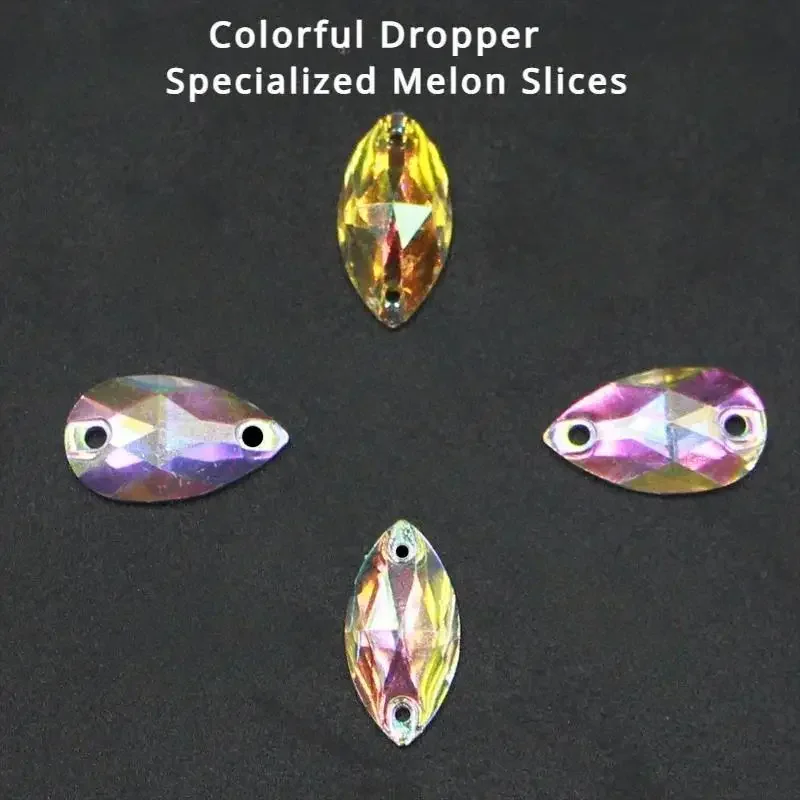 10 Pcs Teardrop Shaped Fly Fishing Rig Reflector Spinner Blades Iridescent Laser Freshwater Fishing Tackle Accessories