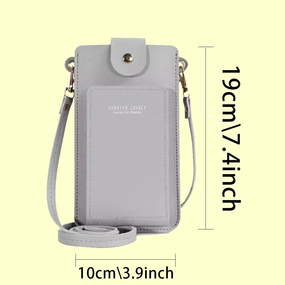 1pc Universal Mobile Phone Bag PU Purse Bear Initials A To Z Pattern Women Crossbody Shoulder Bag Wallet  Card Holders