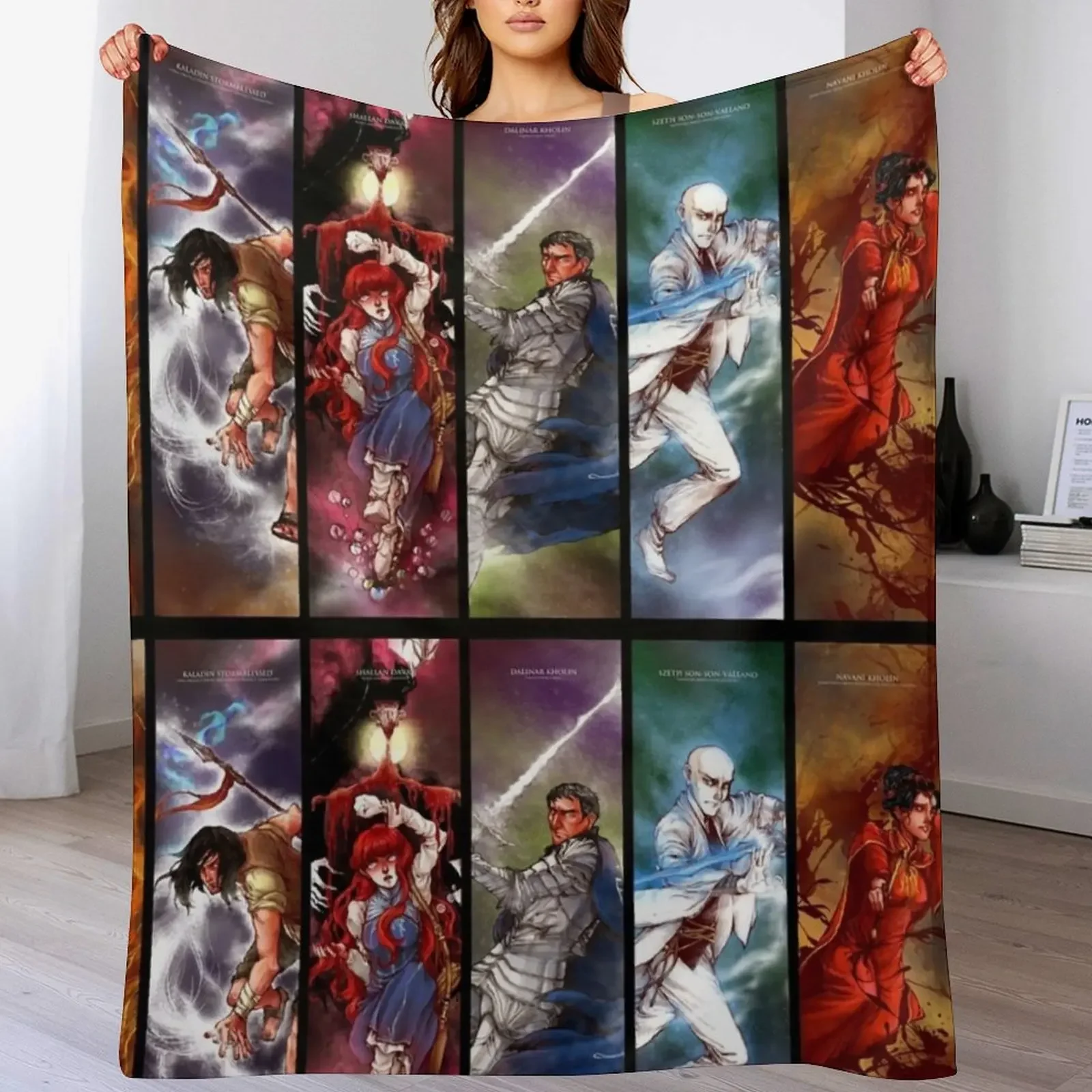 

The Stormlight Archive Epic Fantasy Novel 2022 By Brandon Sanderson Character Fanart Collage Throw Blanket Softest Blankets