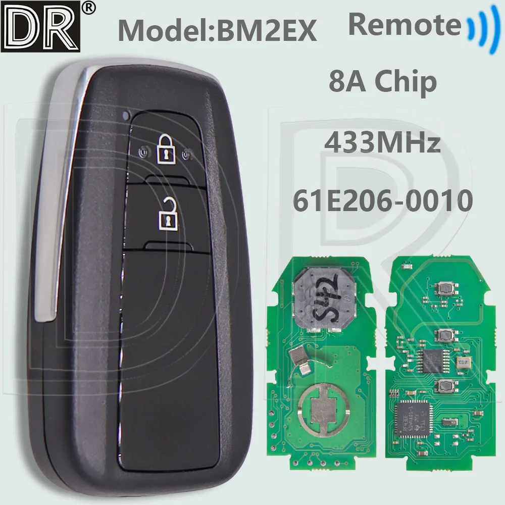 

DR BR2EX 61E206-0010 8A RF430 Chip 433MHz Proximity Smaty Car Remote Key With Sticker For Toyota CHR CH-R Genuine 2018