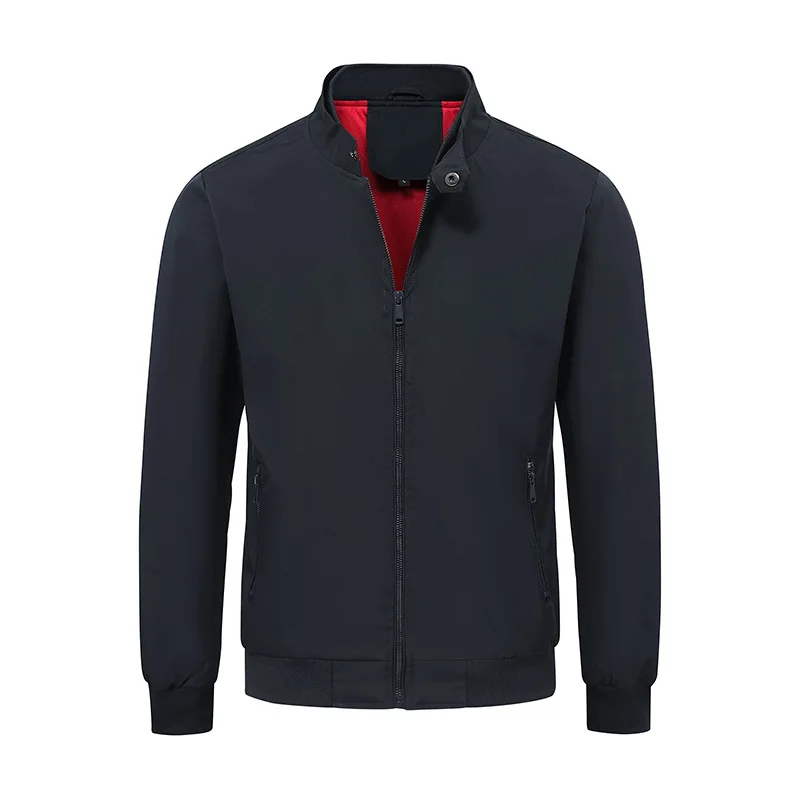 

Spring Autumn Lightweight Men's Baseball Jacket, Waterproof Bomber Jacket Men, Solid Color Utility Mans Coat