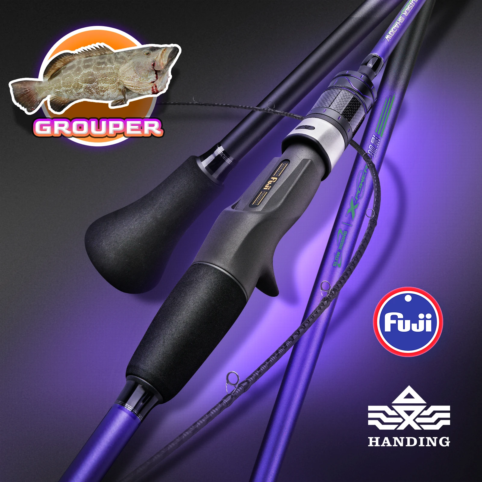 HANDING Cruiser Shadow  Slow-Pitch Jigging Rod TORAY® 40 Ton Carbon Blanks Sea Fishing Rod for Snapper, Grouper and Tuna