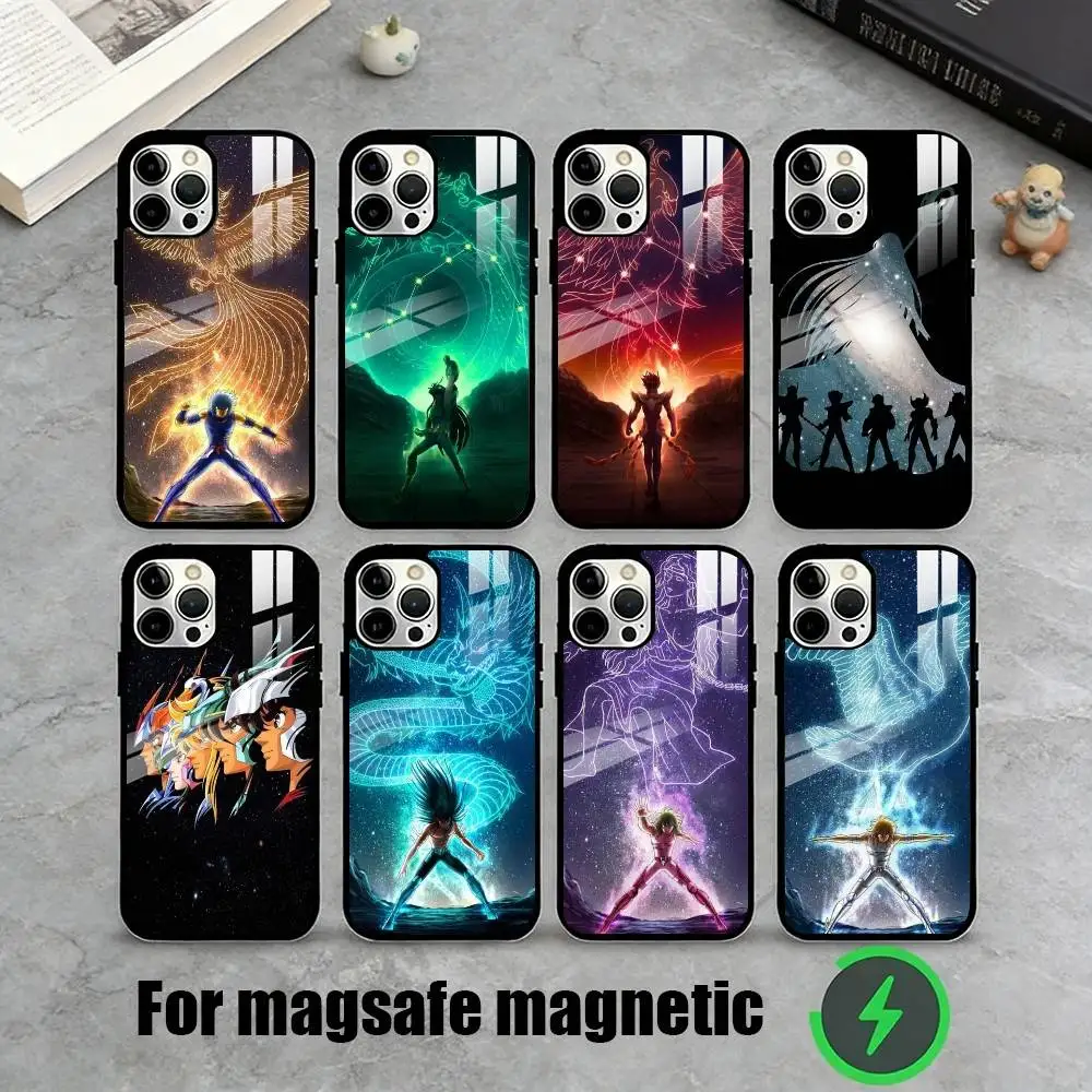 

S-Saint Seiya Vintage Anime Phone Case For iPhone17,16,15,14,13,12,11 Plus,Pro Magnetic For Magsafe Wireless Charging