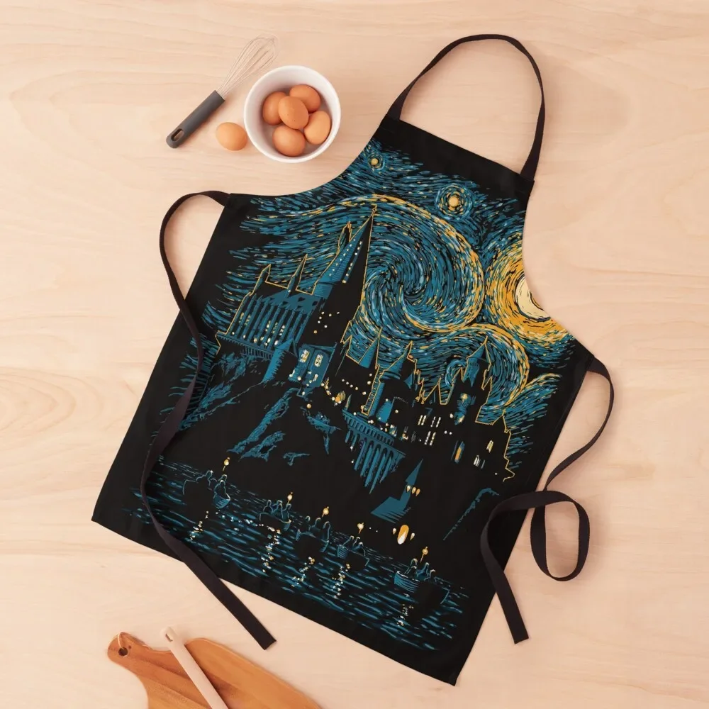 

starry night Apron japanese style Home And Kitchen Apron