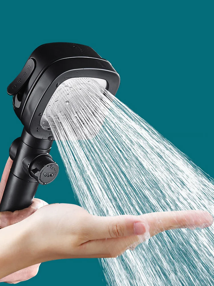 High Pressure Shower Head Water 4 Modes Saving Shower Heads Adjustable One-Key Stop Water Massage Sprayer Bathroom Accessories