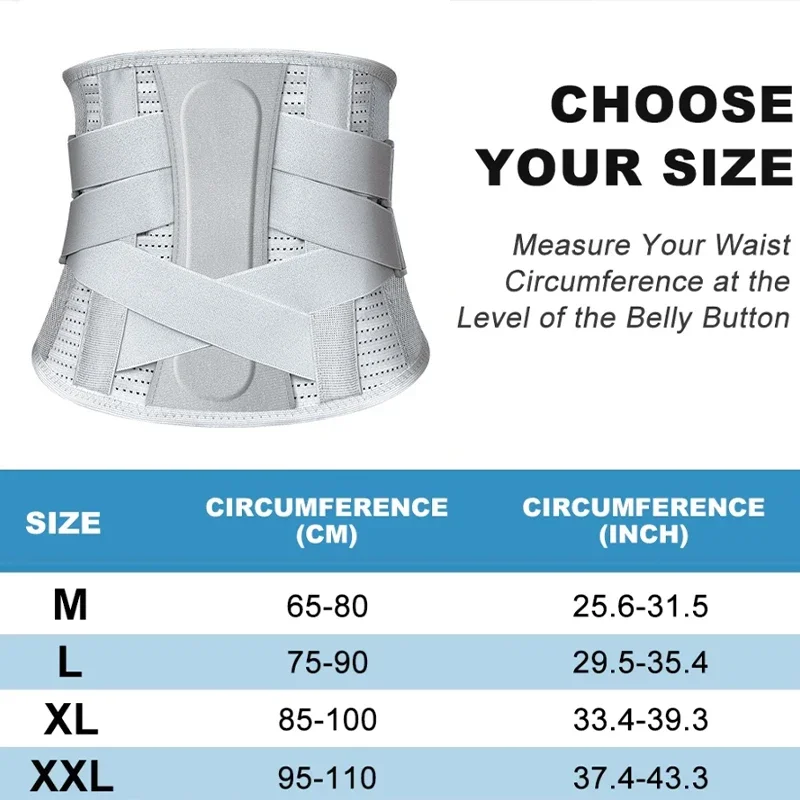 قطعة واحدة من دعامة الظهر لتخفيف آلام أسفل الظهر، حزام دعم قطني مع وسادة قطنية، تصميم مريح للقرص المنفتق، عرق النسا #5