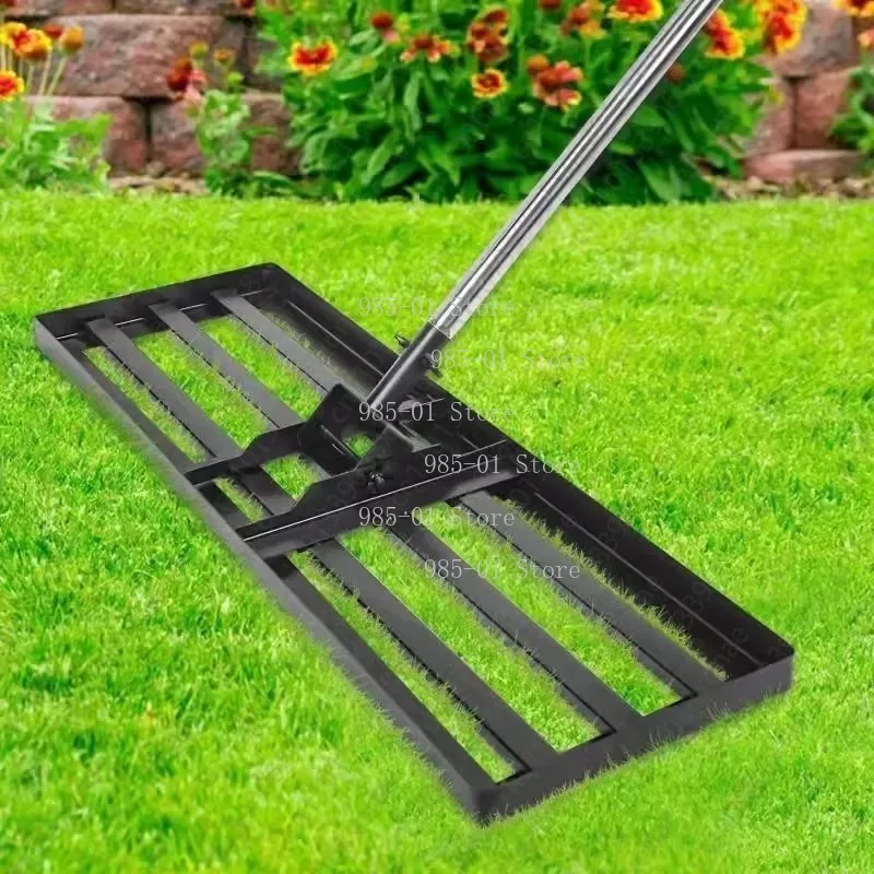 Garden Lawn Leveling Rake Soil Fertilizer Tool Push Pull Leveler for Sand Gravel Paving