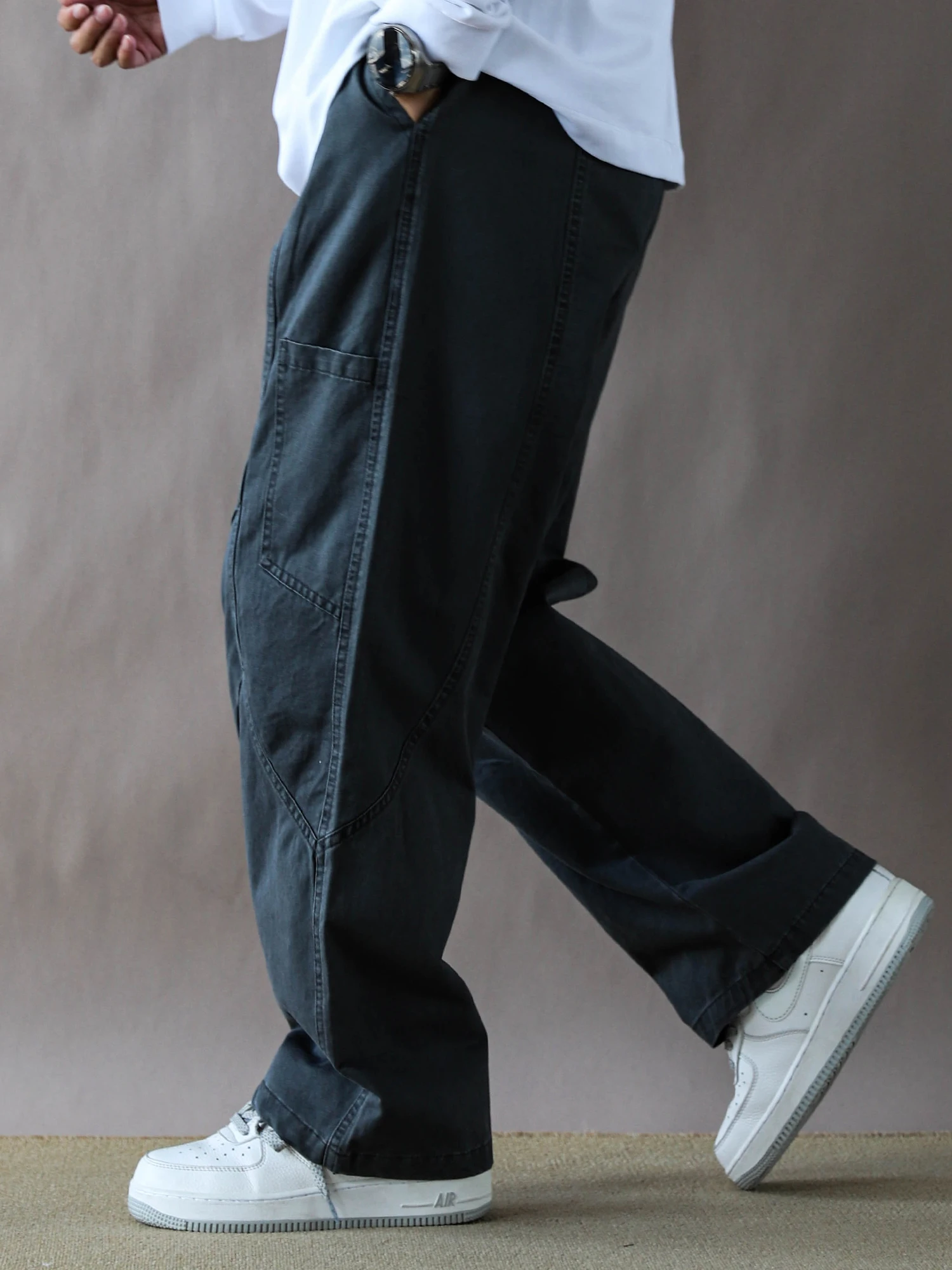 

Мужские повседневные брюки прямого кроя, винтажные, свободные, широкие, в стиле ретро, длинные, удобные, хлопковые