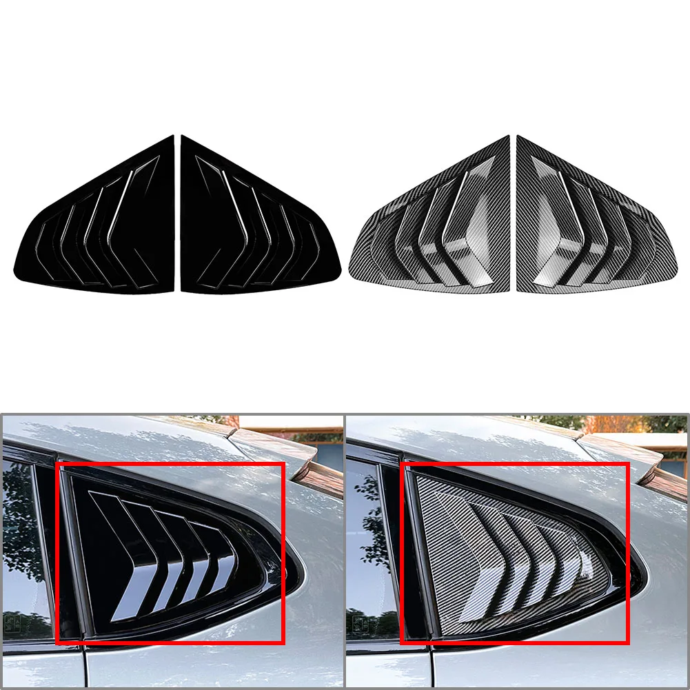 2Pcs Car Rear Window Shutter Louver Cover Trim Decorative For BMW X4 G02 M40i 2018 2019 2020 2021 2022 2023 2024