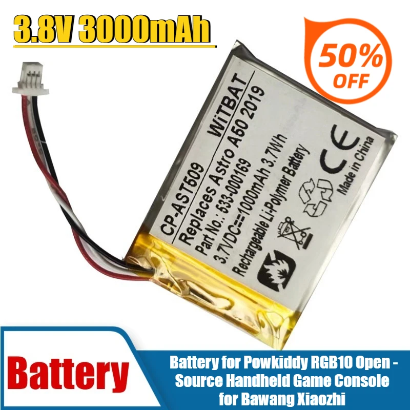 

3.8V 3000mAh Battery for Powkiddy RGB10 Open - Source Handheld Game Console for Bawang Xiaozhi