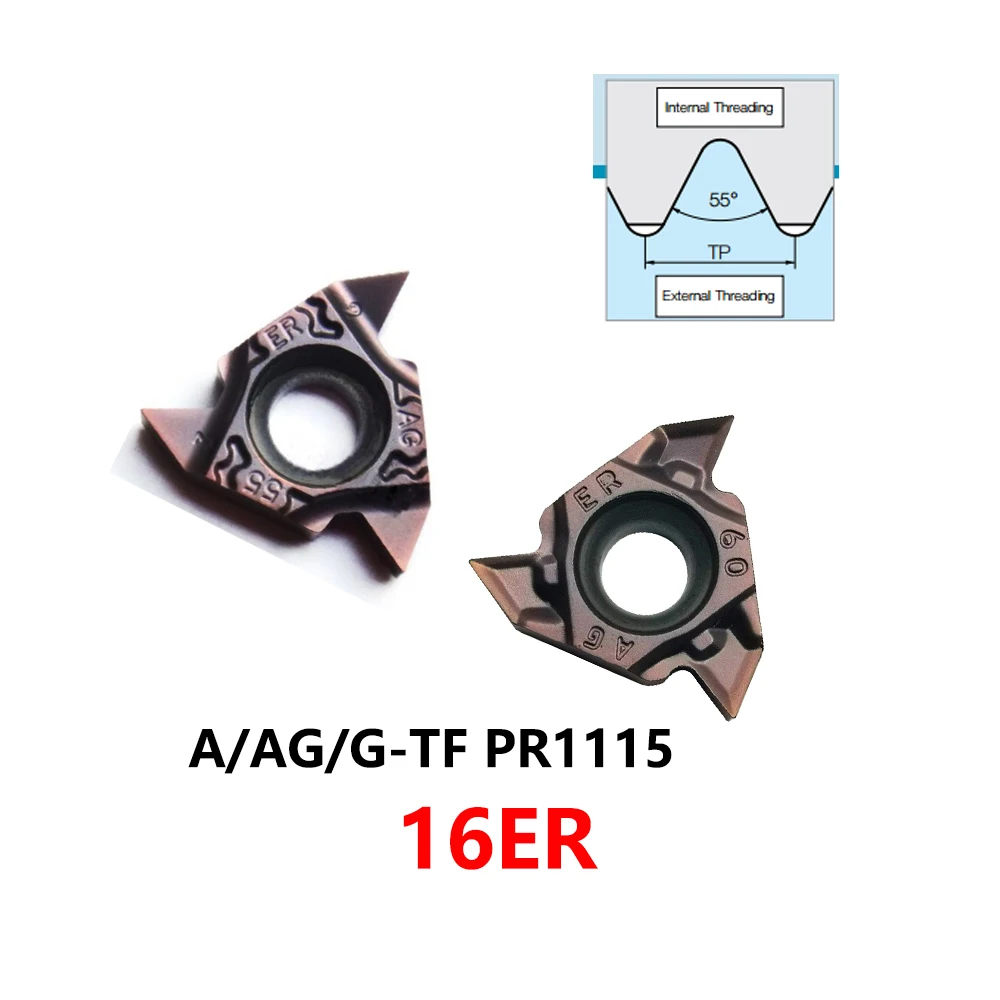 

Original 16ERA55-TF 16ERA60-TF 16ERAG55-TF 16ERAG60-TF 16ERG55-TF PR1115 External Threading Inserts 16ER A55 A60 AG60 AG55 G55