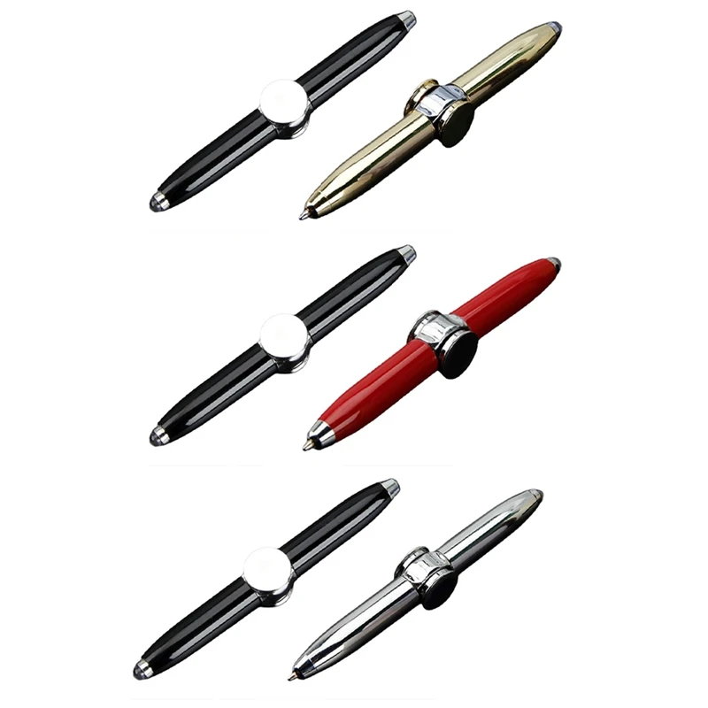 

Вращающаяся ручка, ручка со светодиодной подсветкой, пишущий инструмент, ручка с подсветкой, шариковая ручка для освещения для письма в темноте, прочный C