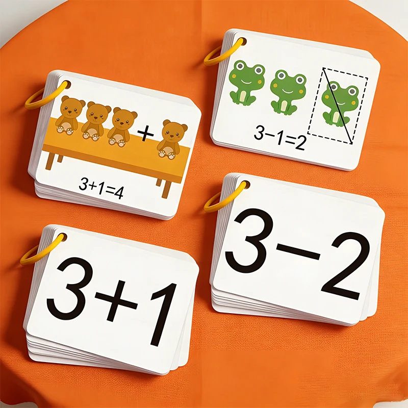

A Complete Set of 132 Addition and Subtraction Practice Cards Within the Range of 0-10, Oral Calculation Cards for Early Childhood to Develop Arithmetic Skills, Exercise Children's Mathematical Thinking, and Aid in Their Learning, Suitable for School Supp