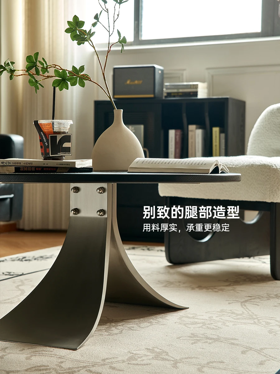 2023 new high-end retro coffee table, living room, home round design, light luxury, luxury, high-end modern minimalist small apa