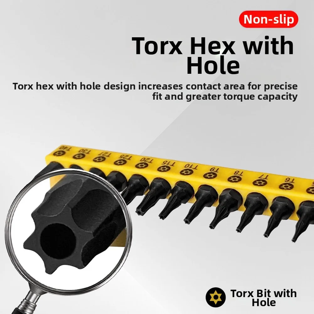 13-Piece Rated Screwdriver Bit Set Designed for High Torque Applications in Automotive and Electronic Device Repairs