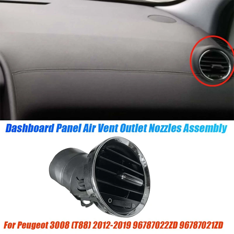 1Pair Car Instrument Panel Air Vent Outlet Nozzles 96787022ZD 96787021ZD For Peugeot 3008 (T88) 2012-2019 9670079877 Parts