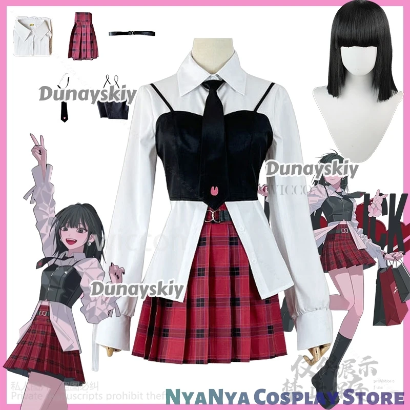 تشياو لينغ تأثيري أنيمي لينك انقر هيلروويين فكلمون جيراي كي بنات JK زي مدرسي فستان منقوشة تنورة موضة Y2K لوليتا هالوين كوس