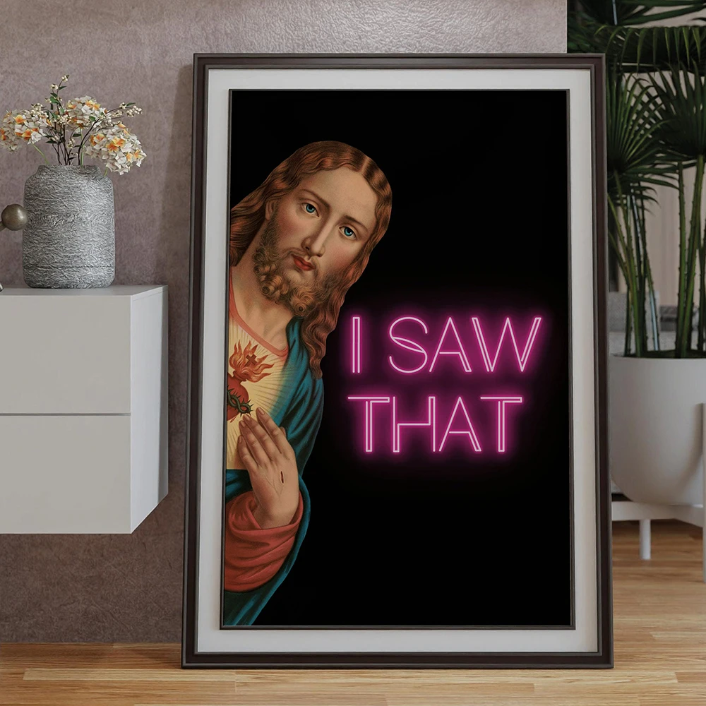 Alter Art, Canvas Painting Print, Vintage Portrait Poster, Neon Effect Funny Quotes Picture, Gallery Home Room Moody Wall Decor