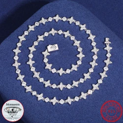 New Design Star Tennis Chain Necklace Women D VVS Moissanite Four Leaf Clover Charms 925 Sterling Silver HipHop Fine Men Jewelry