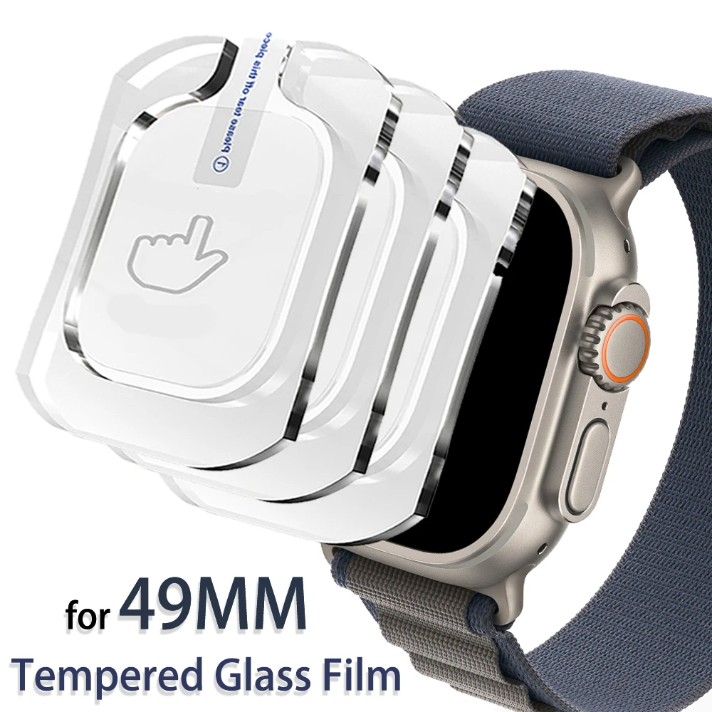 Tempered Glass Film For Apple Watch Ultra 2 49mm With Alignment Tool HD Screen Protector for iWatch Ultra 49mm Easy Install Kit