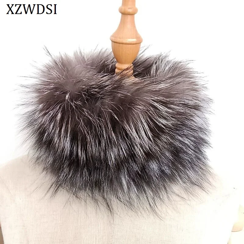 

Новый шарф из натурального меха енота, меховые повязки на голову, женские зимние шарфы с кольцом из лисьего меха, теплые шарфы для шеи, хорошие эластичные глушители из натурального меха