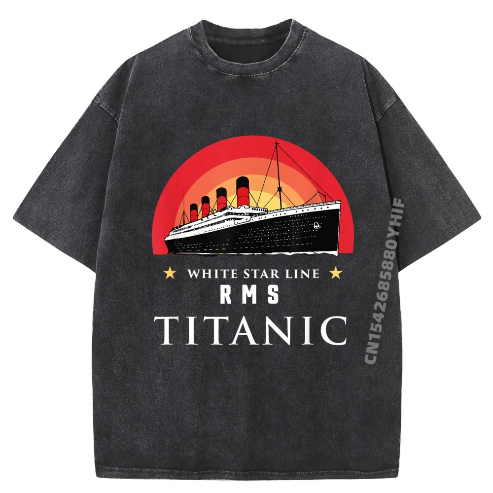 

Rms Titanic Lovers Удобные футболки для мужчин Топы Футболки в стиле ретро с короткими рукавами Свободные роскошные дизайнерские групповые футболки для улицы Мужские