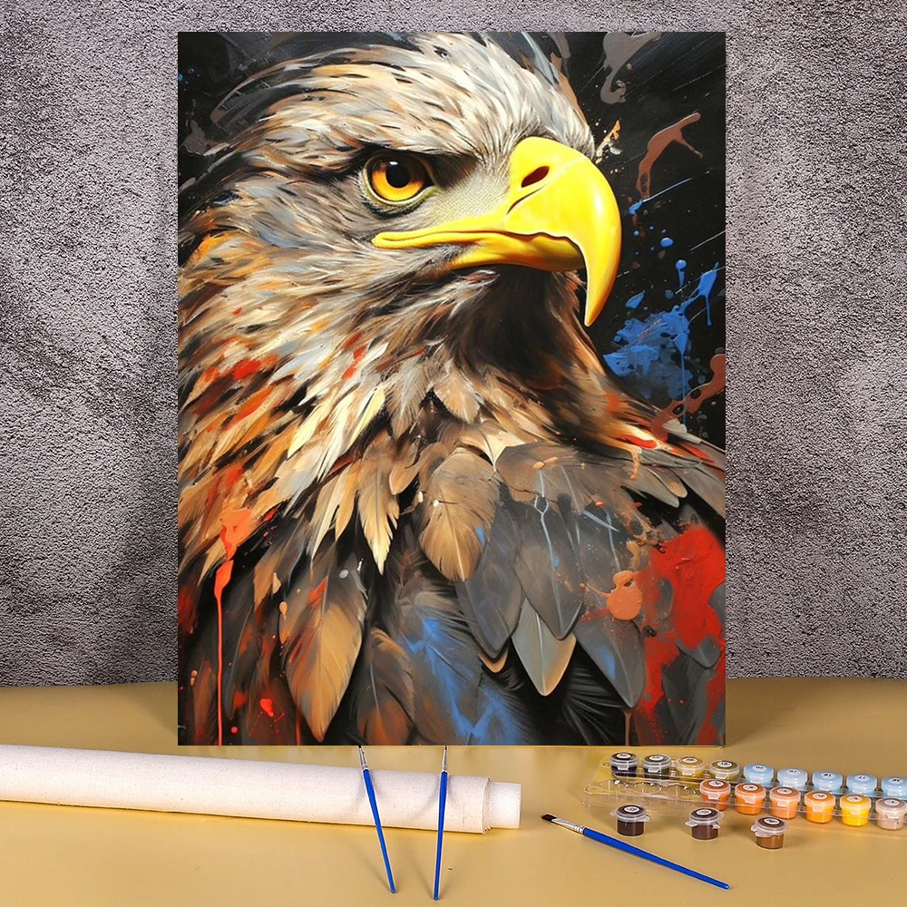 

DIY HandPainted Oil Painting 40x50cm Paint By Numbers For Adults Kits Animal Eagle Picture Paint Home Decoration Diy Gift