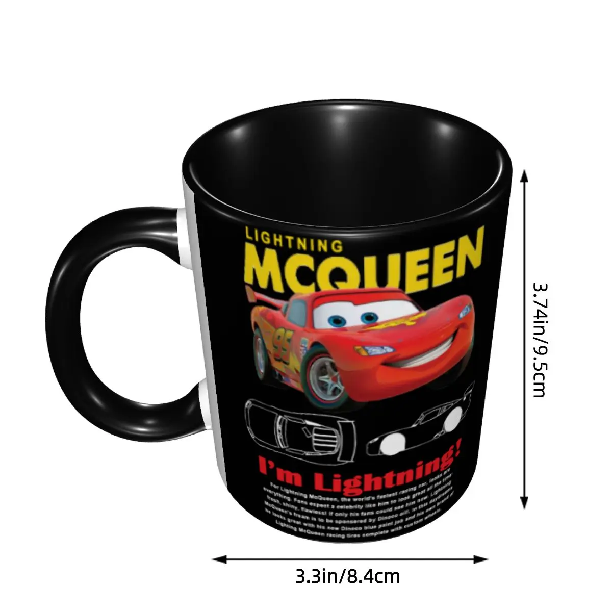 I\'m Lightning Cars Mcqueen Coffee Cup Cute Classic Car Cartoon Mug Gift