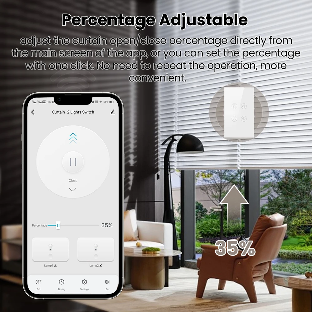 AVATTO-Tuya WiFi Smart Motor Rideau Light Switch, Volet Roulant Électrique Hurisé Stores nous-mêmes avec Alexa,Google Home