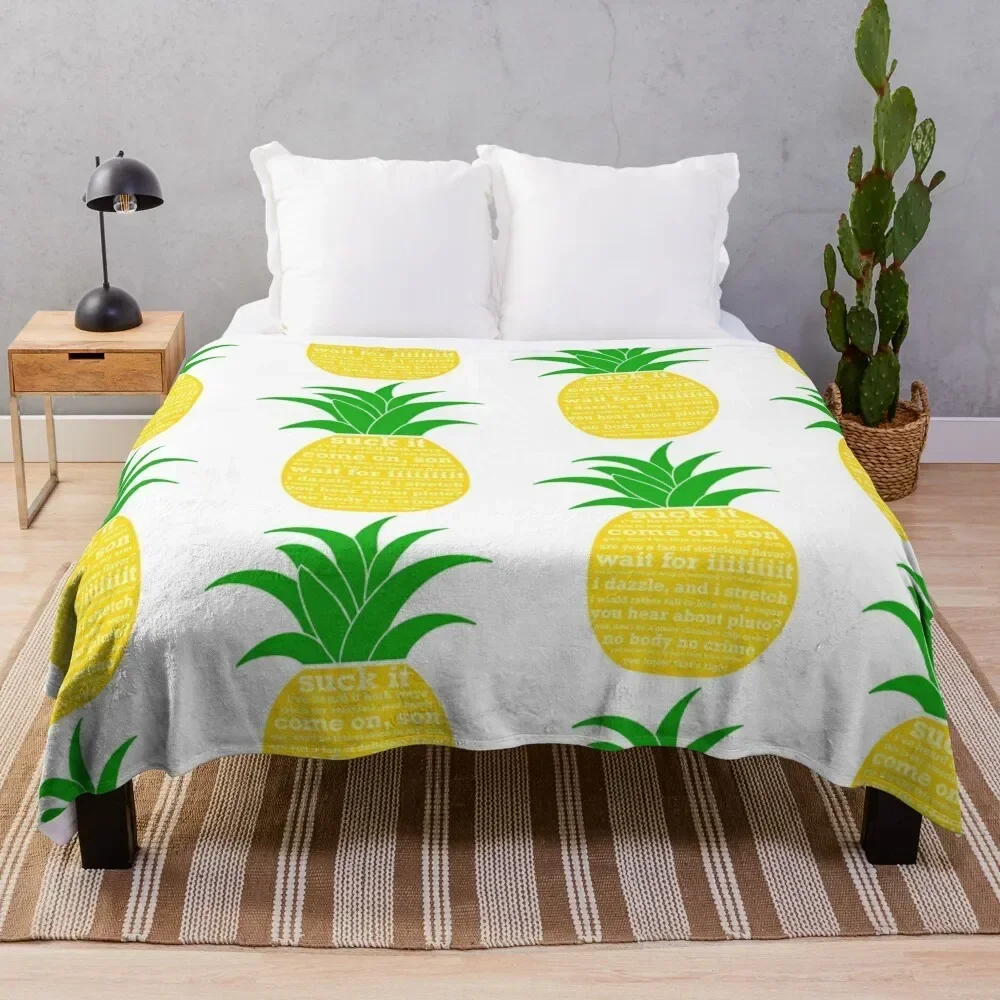 Psych Quotes Pineapple Throw Blanket Luxury Brand For Decorative Sofa Sofa Quilt Blankets