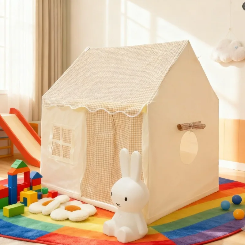 Indoor Baby Toy Tent Safety Soft Cloth Toy Tent House Children Games Grid Pattern Durable Tents Houses Child Boys Girls Hut
