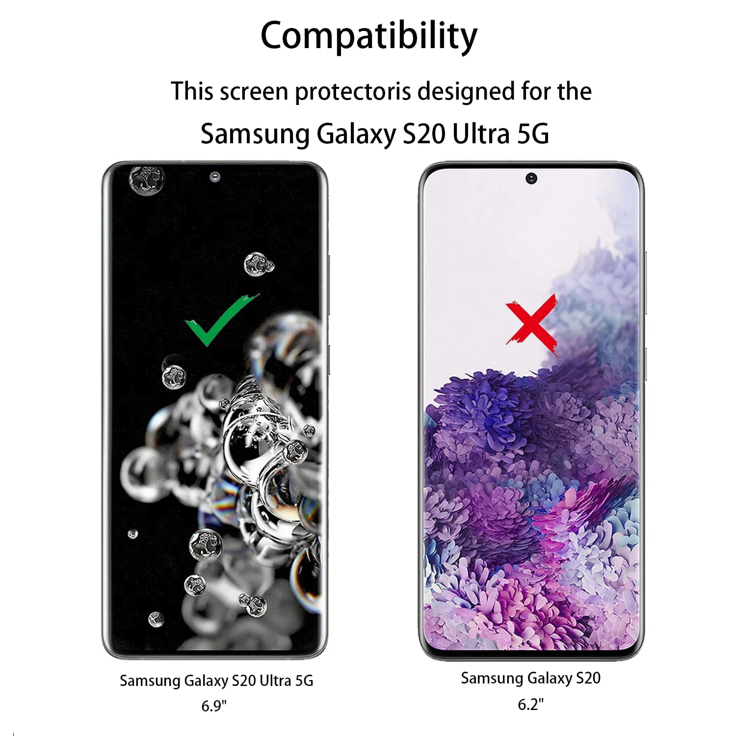 2/4Pcs 3D Curved Four Sides Glue Tempered Glass For Samsung Galaxy S20 Ultra HD Screen Protector