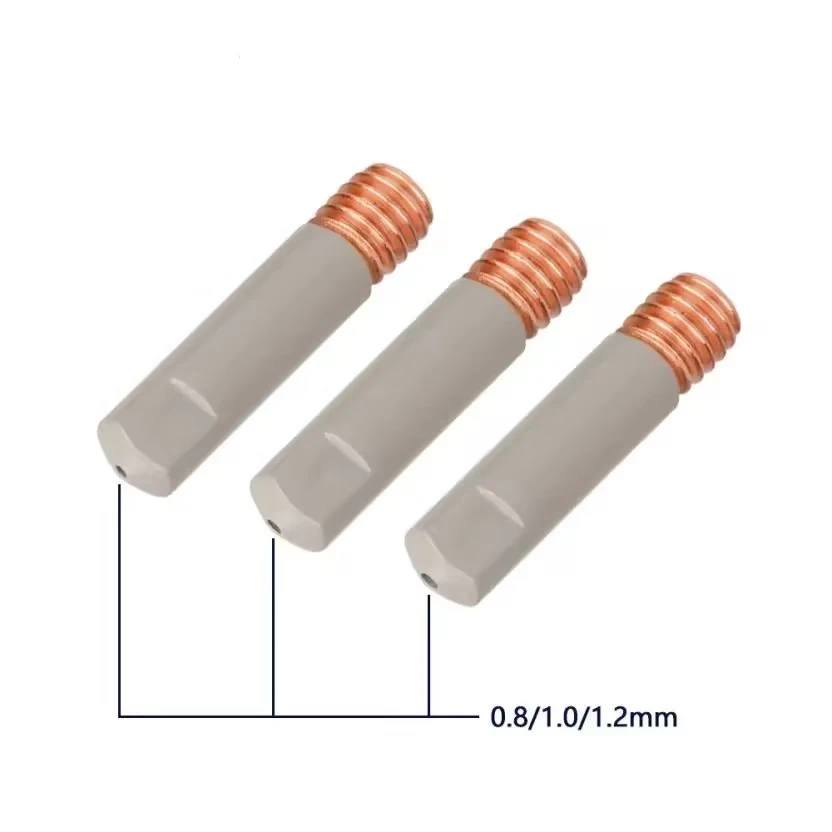 2/5/10 قطعة MB-15AK 14AK لحام الاتصال نصائح طلاء حماية 25 مللي متر M6 فوهة الغاز تلميح 0.8/1.0/1.2 مللي متر MIG شعلة لحام أداة جزء