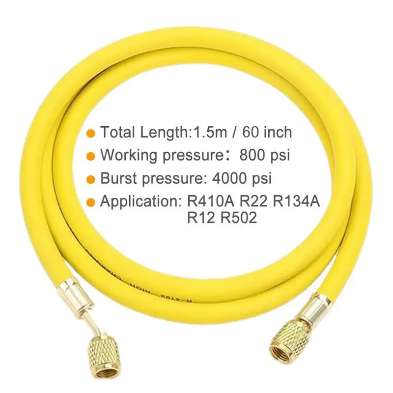 R410A Air Conditioner Refrigerant Fluorinated Tube Refrigerant Filling Tube 60 Inches Rubber Refrigerant Recharge liquid hose