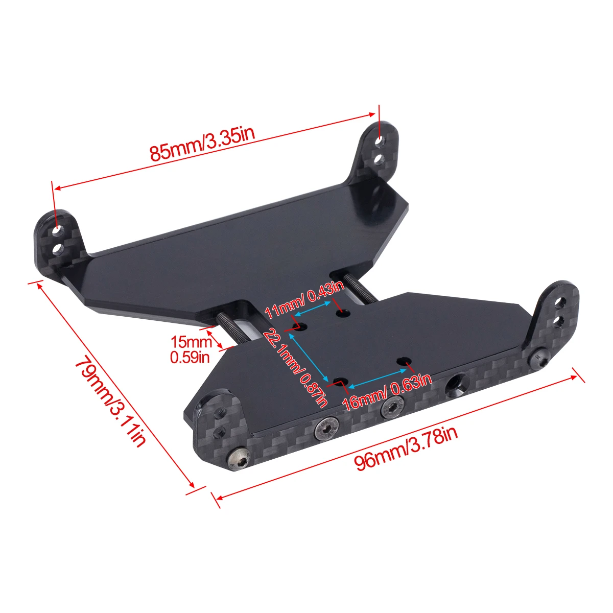 1Pcs Delrin Transmission Plate Carbon Fiber Chassis Skid Plate for 1/10 RC Crawler Axial Scx10 Capra 1.9 UTB Upgrade Parts