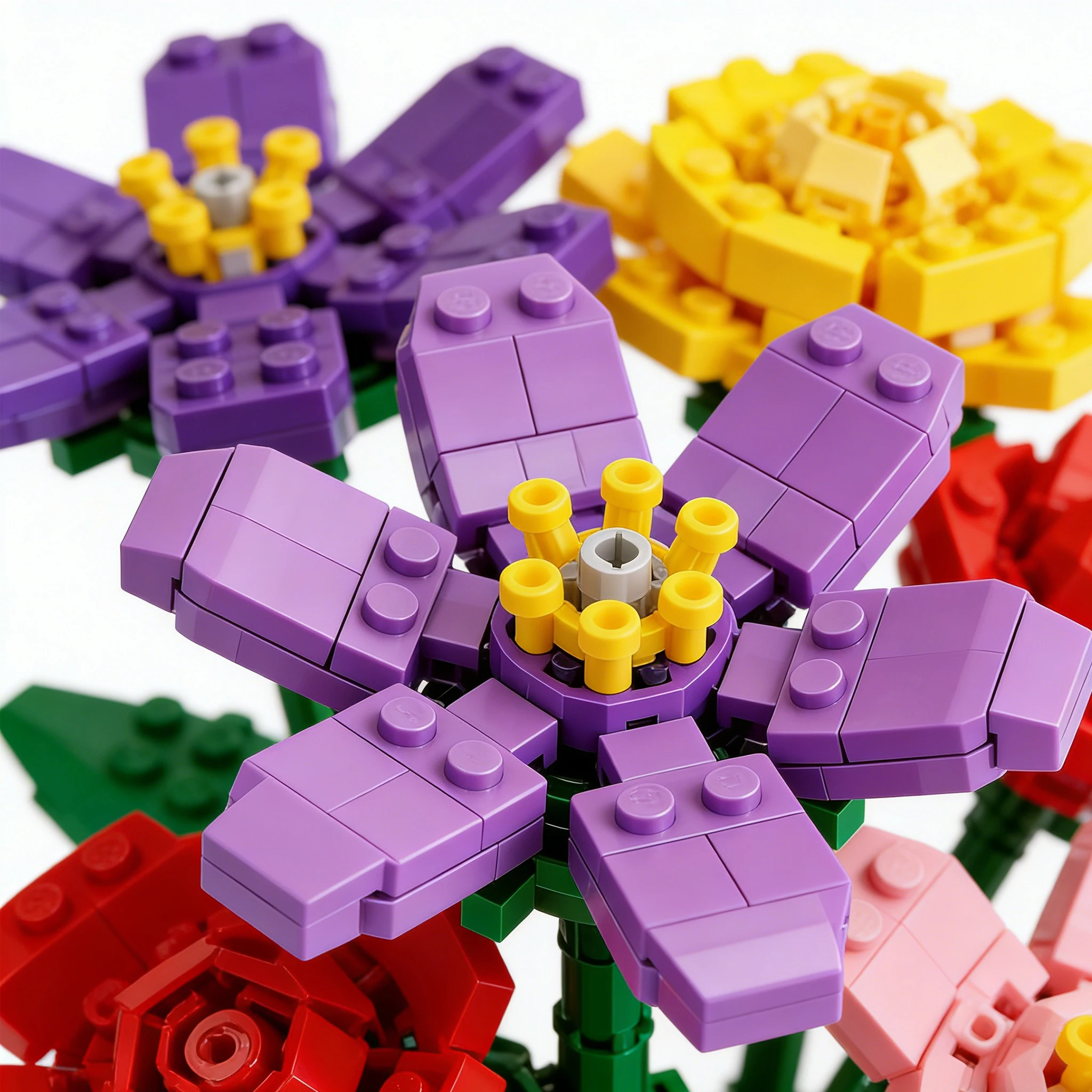 Kreatywny zestaw do budowania bukietu ze sztucznych kwiatów, 967 elementów, trwały model kwiatowy, dekoracja domu, prezent odpowiedni dla dorosłych i nastolatków.