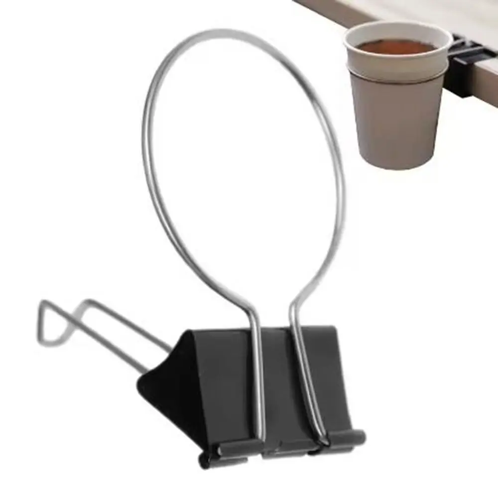 3Pcs Multifunctional Metal Cup Holder with Clamp Fixed Anti-Spill Table Cup Holder Simple Stationary Organizer Office