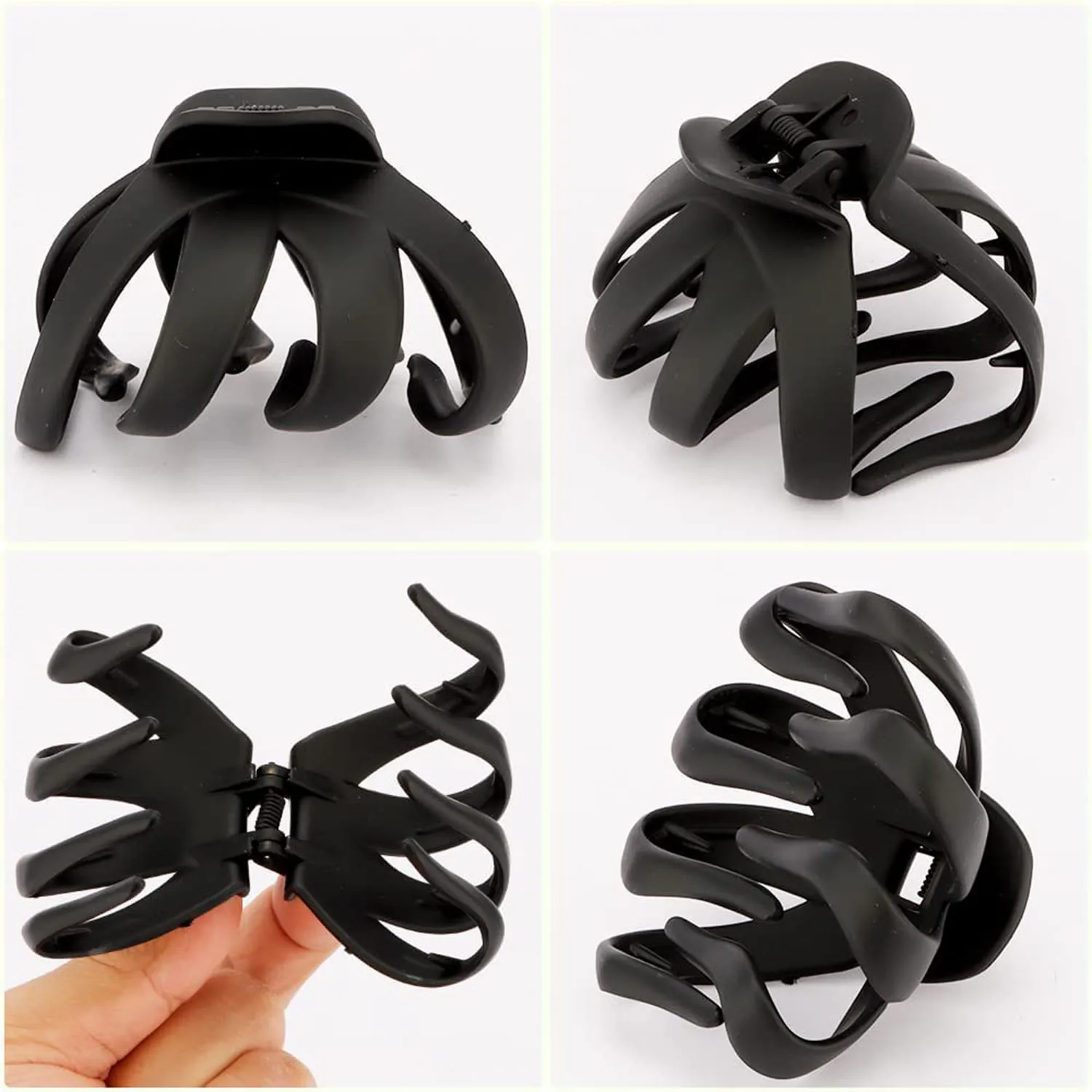 Claw Clips for Thick Hair Black Hair Clips for Thick Hair 3.15\'\' Matte Hair Clips 1Pcs Octopus Hair Clip